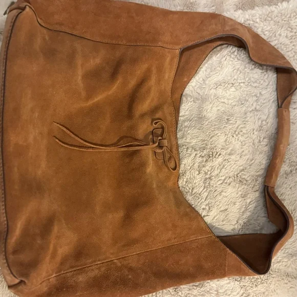 Lucky Brand Suede Shoulder Tote in Camel Brown - Picture 7 of 8
